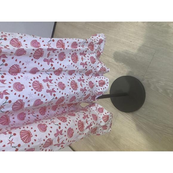 Hill House Katherine Nap Dress Pink White Shell Pattern S Resort Playful Cotton - Picture 3 of 4